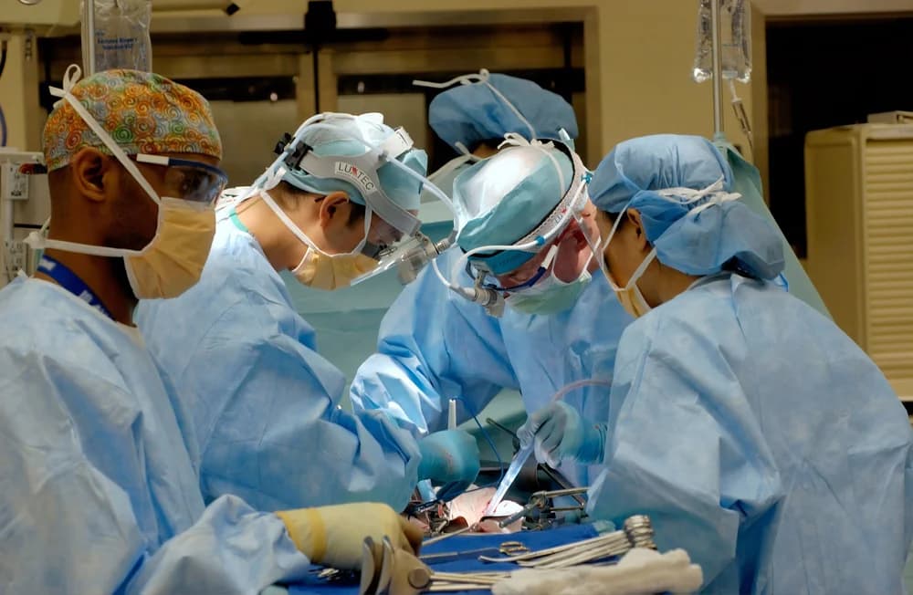 Surgical team in an operating room